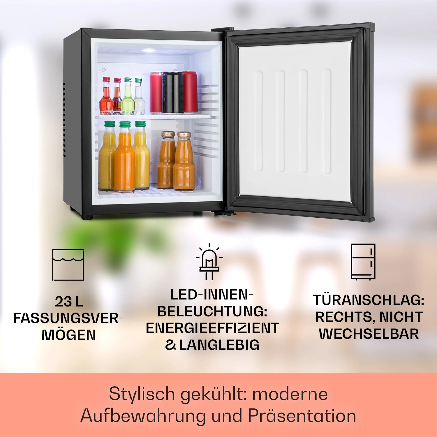 Happy Hour Minibar 5-15°C EEK G Lautlos 23dB LED-Licht 2 Happy Hour Minibar 5-15°C EEK G Lautlos 23dB LED-Licht – Bild 2