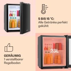 Happy Hour Minibar 5-15°C EEK G Lautlos 23dB LED-Licht 10 Happy Hour Minibar 5-15°C EEK G Lautlos 23dB LED-Licht -Klarstein 10005399 DE 0004 usp