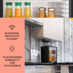 MKS-12 Minibar 24 Liter Klasse E Schwarz Glas 0dB 9 MKS-12 Minibar 24 Liter Klasse E Schwarz Glas 0dB -Klarstein 10005439 DE 0003 usp