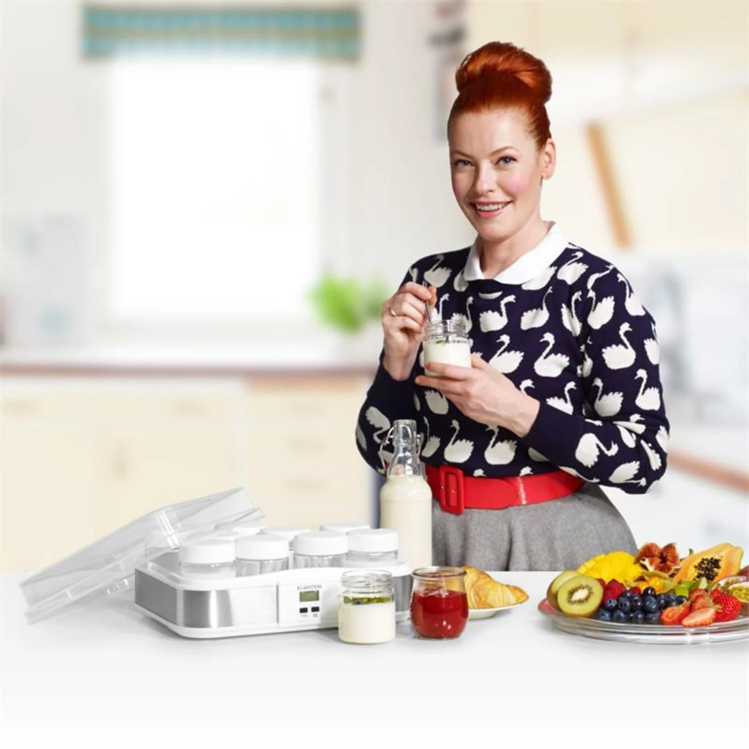 Gaia Joghurtmaker 12 Gläser A 150 Ml Timer Edelstahl 2 Gaia Joghurtmaker 12 Gläser A 150 Ml Timer Edelstahl – Bild 2