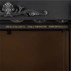 Grenoble Elektrischer Kamin Heizlüfter 1850 W Bodenrollen Thermostat -Klarstein 10012129 yy 0003 detail Klarstein Grenoble Elektrischer Kamin 2000W