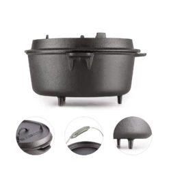 Hotrod 145 Dutch Oven BBQ-Topf 12 Qt / 11,4 Liter Gusseisen Schwarz -Klarstein 10029168 yy 0004 logo