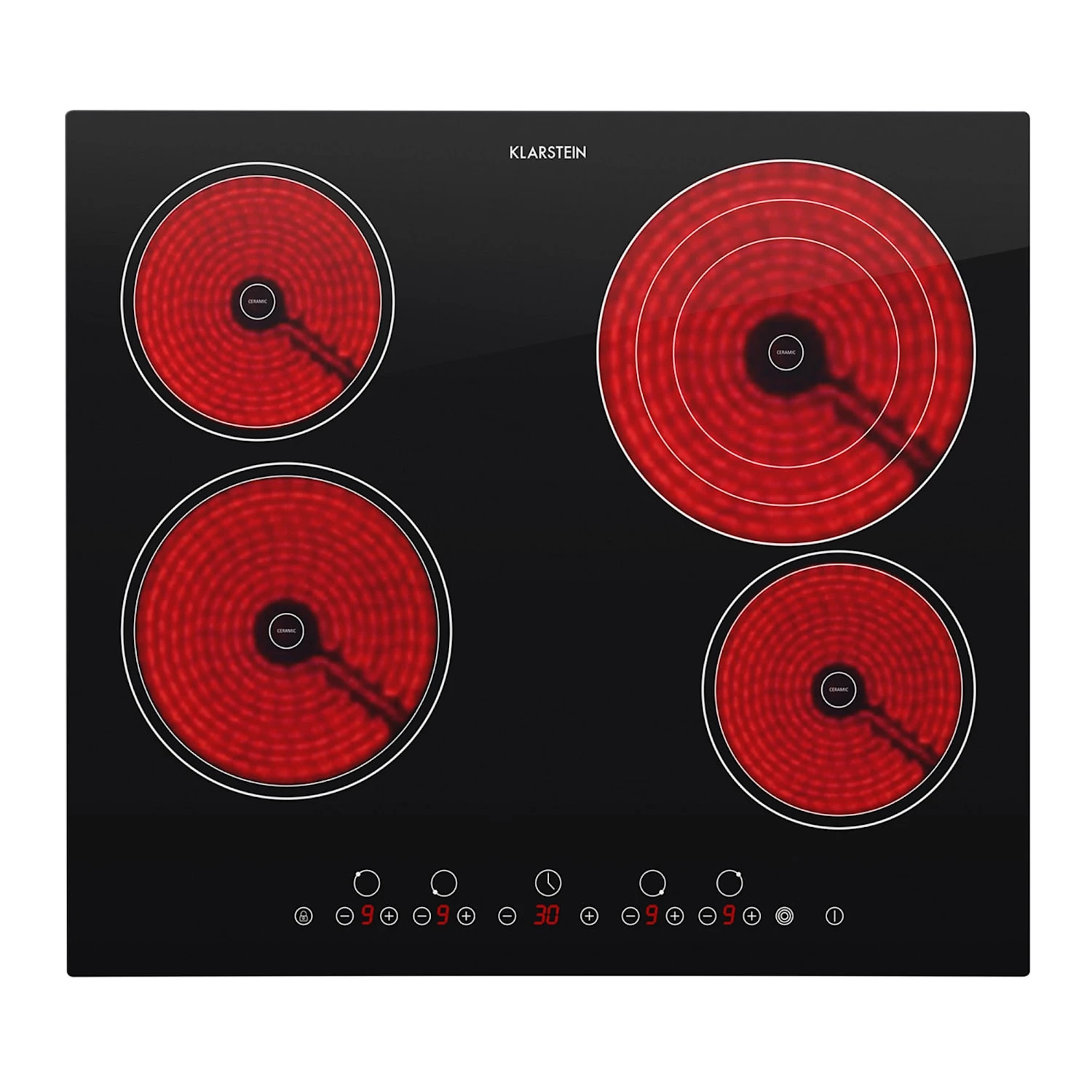 Virtuosa Keramikkochfeld Einbauherd 6500W 59x52cm 4 Zonen Glaskeramik 1 Virtuosa Keramikkochfeld Einbauherd 6500W 59x52cm 4 Zonen Glaskeramik
