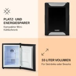 Happy Hour 33 Minibar 33L 5-15°C EEK G 25dB LED-Licht 9 Happy Hour 33 Minibar 33L 5-15°C EEK G 25dB LED-Licht -Klarstein 10030510 de 0003 logo
