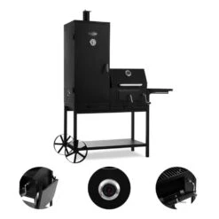 Fleischbrocken Holzkohlegrill Smoker Räucherofen BBQ-Grill Schwarz -Klarstein 10030554 yy 0005 detail Professional charcoal grill and smoker