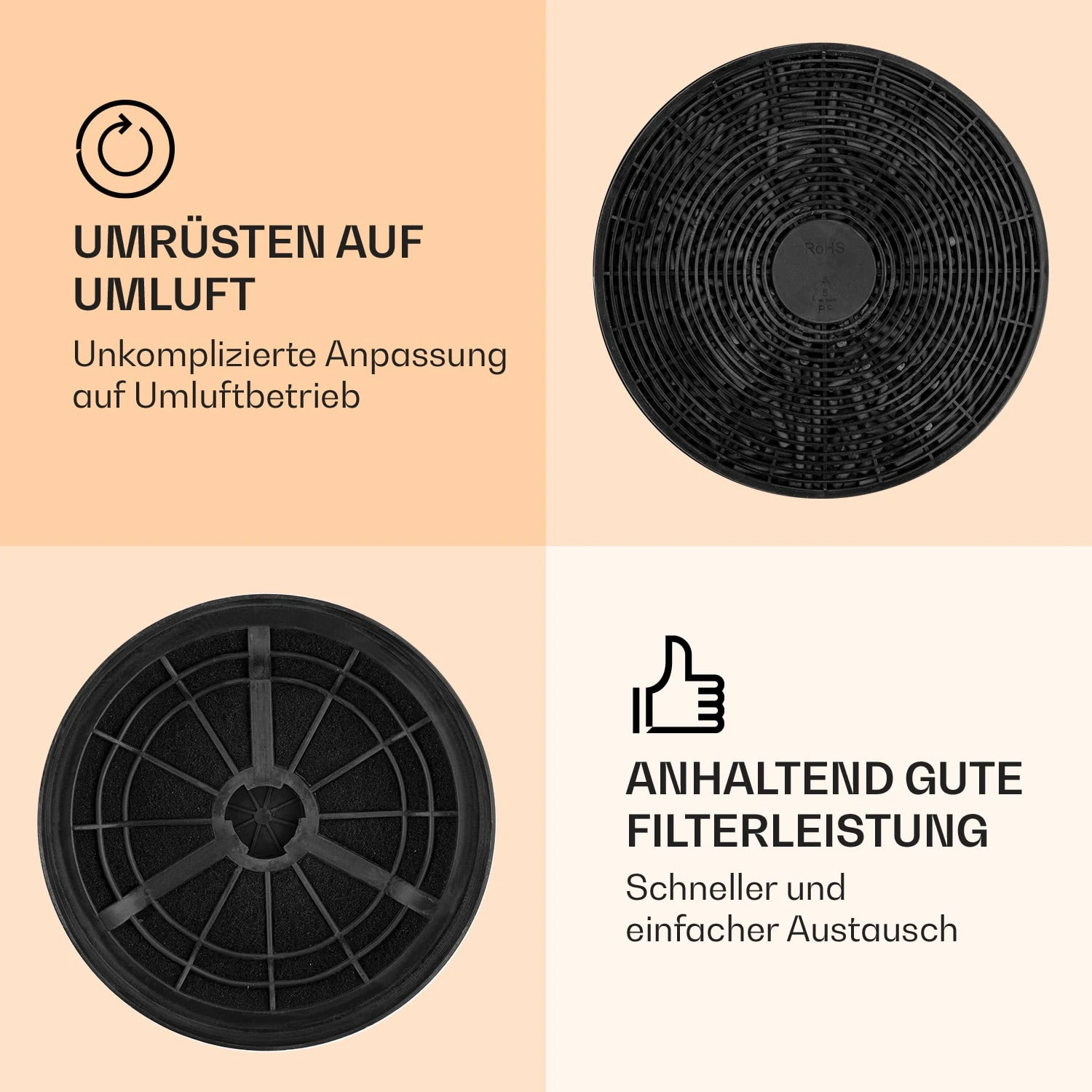 Aktivkohlefilter Für Dunstabzugshauben Ersatzteil 2 Filter Ø17,5 Cm 2 Aktivkohlefilter Für Dunstabzugshauben Ersatzteil 2 Filter Ø17,5 Cm – Bild 2