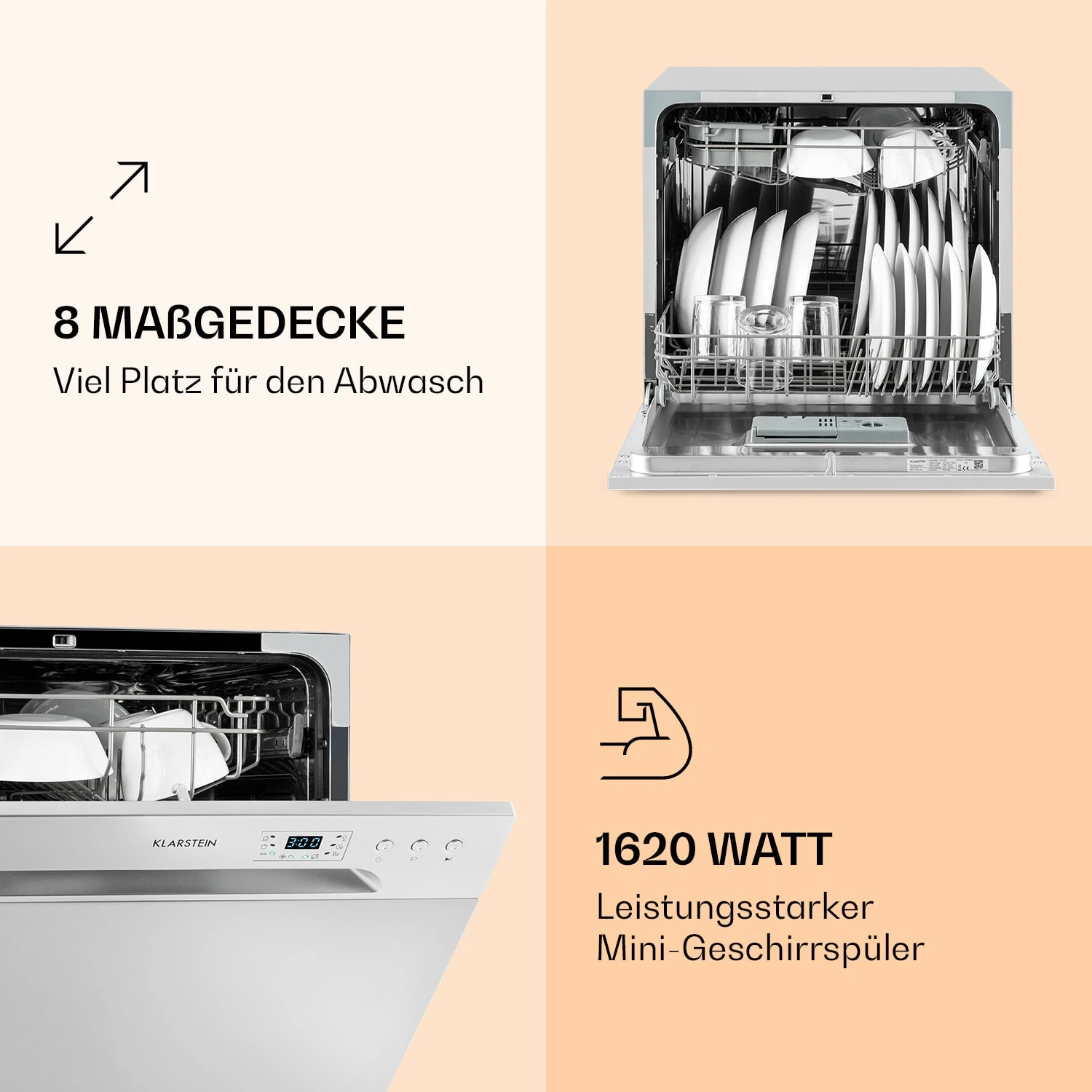 Amazonia 8 Geschirrspülmaschine 1620 Watt 8 Maßgedecke 49 DB Aquastop 2 Amazonia 8 Geschirrspülmaschine 1620 Watt 8 Maßgedecke 49 DB Aquastop – Bild 2