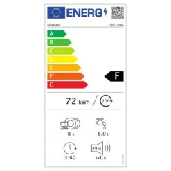 Amazonia 8 Geschirrspülmaschine 1620 Watt 8 Maßgedecke 49 DB Aquastop 13 Amazonia 8 Geschirrspülmaschine 1620 Watt 8 Maßgedecke 49 DB Aquastop -Klarstein 10031524 energy label