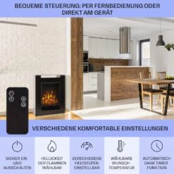 Studio 5 Elektrischer Kamin Heizlüfter 900/1800 W Fernbedienung 13 Studio 5 Elektrischer Kamin Heizlüfter 900/1800 W Fernbedienung -Klarstein 10031573 de 0006 usp