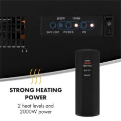 Lausanne Elektrischer Kamin 1000 Oder 2000 Watt 7 Verschiedene Hintergrundfarben Aus Glas -Klarstein 10031843 yy 0005 logo Klarstein Lausanne Elektrischer Kamin weiss