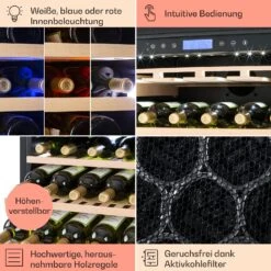 Vinovilla Grande 165 Built-in Uno Weinkühlschrank 425l 165Fl. Glastür -Klarstein 10032033 de 0005 usp