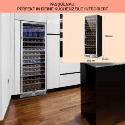 Vinovilla Grande 165 Built-in Uno Weinkühlschrank 425l 165Fl. Glastür -Klarstein 10032033 de 0006 usp