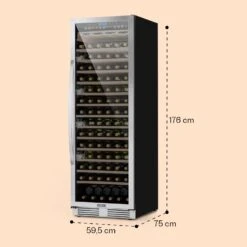 Vinovilla Grande 165 Built-in Uno Weinkühlschrank 425l 165Fl. Glastür -Klarstein 10032033 yy 0007 dimensions