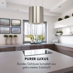 Barett Inselabzugshaube Ø35cm Umluft 558 M³/h LED Aktivkohlefilter -Klarstein 10032301 de 0004 logo