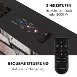 Colmar Elektrischer Kamin Glas 2000W 7 LED-Farben Fernbedienung -Klarstein 10032536 de 0007 logo