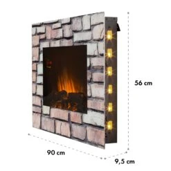 Colmar Elektrischer Kamin Glas 2000W 7 LED-Farben Fernbedienung -Klarstein 10032536 yy 0009 dimensions