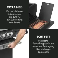 Highgrade 4 IB Gasgrill 6 Brenner 19,8 KW 71x46cm Grill Edelstahl -Klarstein 10032580 de 0009 logo