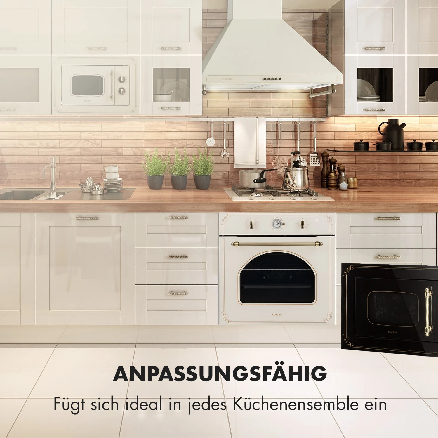 Victoria 20 Einbau-Mikrowelle, 20 L, 800 W, Grill: 1000 W, Elfenbein 3 Victoria 20 Einbau-Mikrowelle, 20 L, 800 W, Grill: 1000 W, Elfenbein – Bild 3