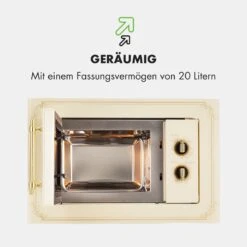 Victoria 20 Einbau-Mikrowelle, 20 L, 800 W, Grill: 1000 W, Elfenbein 16 Victoria 20 Einbau-Mikrowelle, 20 L, 800 W, Grill: 1000 W, Elfenbein -Klarstein 10032592 de 0007 logo