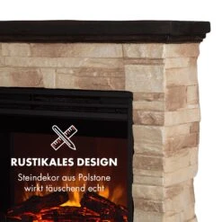 Kaprun Elektrischer Kamin 1800W Steindekor Polystone Fernbedienung -Klarstein 10032596 de 0006 logo