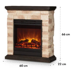 Kaprun Elektrischer Kamin 1800W Steindekor Polystone Fernbedienung -Klarstein 10032596 yy 0009 logo