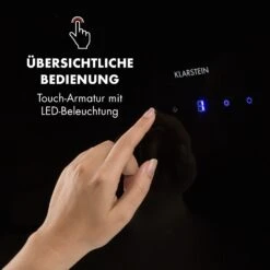 Annabelle 90 Dunstabzugshaube Glas 595 M³/h Touch-Armatur Schwarz -Klarstein 10032683 de 0003 logo