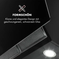 Annabelle 90 Dunstabzugshaube Glas 595 M³/h Touch-Armatur Schwarz -Klarstein 10032683 de 0008 logo