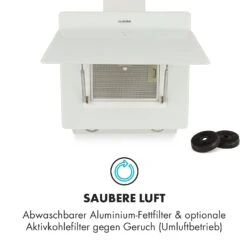 Klarstein Aurica 60 Dunstabzugshaube 60cm 600 M³/h LED Touch Glas Weiß -Klarstein 10032765 de 0005 logo