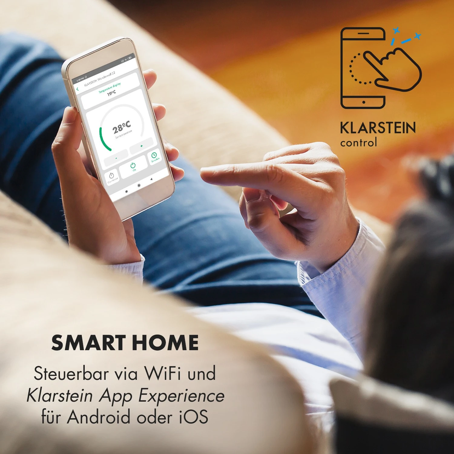 Wonderwall Smart Infrarotheizung 60x60cm App 360W Wochentimer IP24 2 Wonderwall Smart Infrarotheizung 60x60cm App 360W Wochentimer IP24 – Bild 2