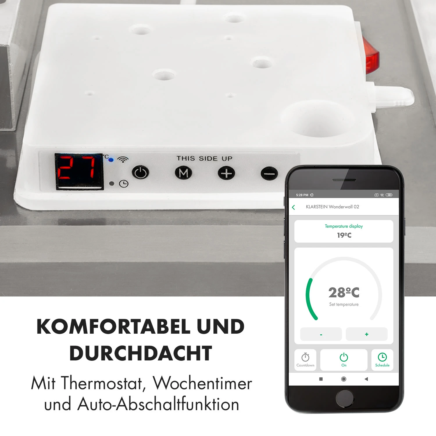 Wonderwall Smart Infrarotheizung 60x60cm App 360W Wochentimer IP24 8 Wonderwall Smart Infrarotheizung 60x60cm App 360W Wochentimer IP24 – Bild 8