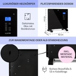 Norderney Konvektions-Heizgerät Thermostat Timer 1000W 20m² 13 Norderney Konvektions-Heizgerät Thermostat Timer 1000W 20m² -Klarstein 10032787 de 0006 usp