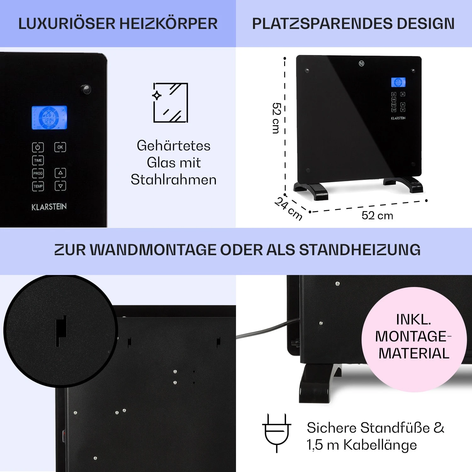 Norderney Konvektions-Heizgerät Thermostat Timer 1000W 20m² 6 Norderney Konvektions-Heizgerät Thermostat Timer 1000W 20m² – Bild 6
