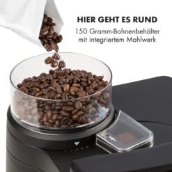 Aromatica II Set Kaffeemaschine, Mahlwerk, 1,25 L, Schwarz -Klarstein 10032874 de 0008 logo