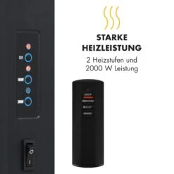 Lausanne Vertical Elektrischer Kamin 1000 Oder 2000W Feuerillusion -Klarstein 10032892 de 0004 logo