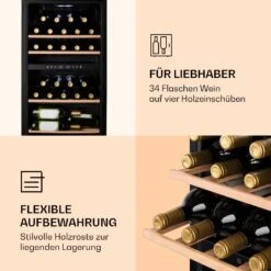 Barossa 34 Duo Weinkühlschrank 34 Fl 80 Ltr 2 Zonen Touch-Steuerung -Klarstein 10032920 de 0005 logo