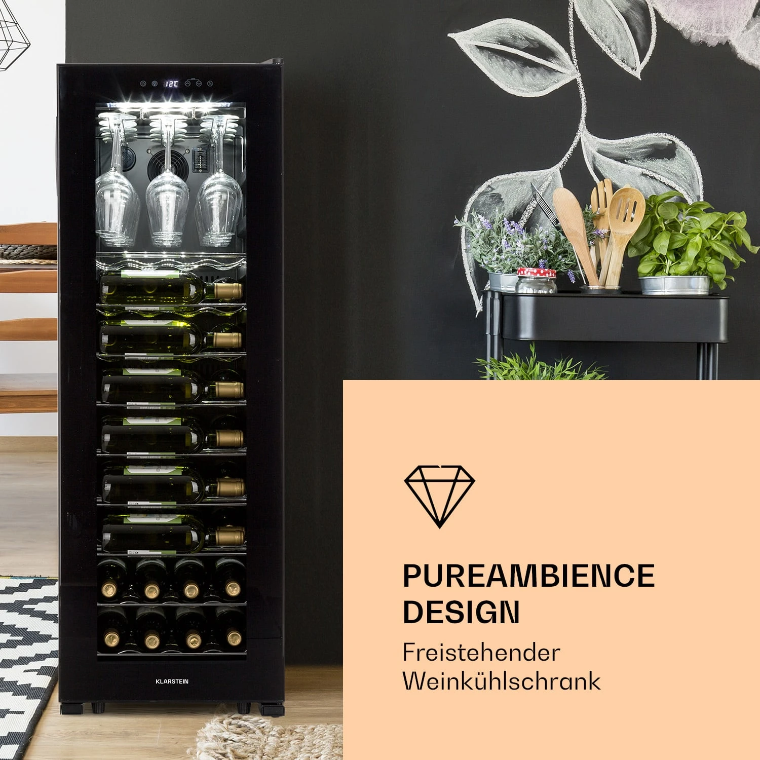 Bellevin 62 Weinkühlschrank 56 Flaschen 5-20°C EEC G 2 Bellevin 62 Weinkühlschrank 56 Flaschen 5-20°C EEC G – Bild 2