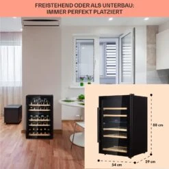 Barossa 40 Duo Weinkühlschrank 2 Zonen 41 Flaschen Glastür Touch LED -Klarstein 10032924 de 0006 usp