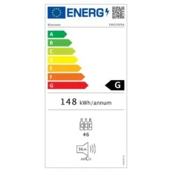 Barossa 54 Uno Weinkühlschrank 155 L 54 Flaschen Glastür Touch LED -Klarstein 10032925 energy label