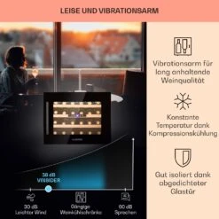 Vinsider 24 Built-In Uno Onyx Einbau-Weinkühlschrank 24 Flaschen 57 L -Klarstein 10032965 de 0004 usp