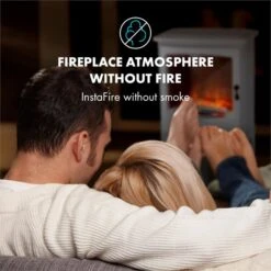 Meran Elektrischer Kamin 950/1850W 2-stufige Heizung Gusseisen-Stil -Klarstein 10032974 yy 0003 logo Klarstein Meran Elektrischer Kamin weiss