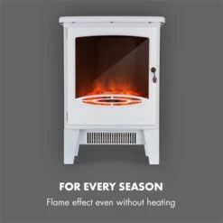 Meran Elektrischer Kamin 950/1850W 2-stufige Heizung Gusseisen-Stil -Klarstein 10032974 yy 0006 logo Klarstein Meran Elektrischer Kamin weiss