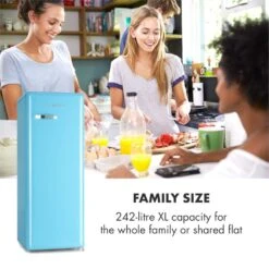 Irene XL Vollraumkühlschrank 240 Liter Retro-Design -Klarstein 10032979 uk 0004 logo freezer blue