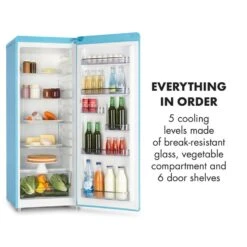 Irene XL Vollraumkühlschrank 240 Liter Retro-Design -Klarstein 10032979 uk 0005 logo freezer blue