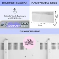 Hot Spot Slimcurve Heizgerät 80x40cm 40m² 2000W 5-40°C LED IP24 Weiß 12 Hot Spot Slimcurve Heizgerät 80x40cm 40m² 2000W 5-40°C LED IP24 Weiß -Klarstein 10033016 de 0006 usp