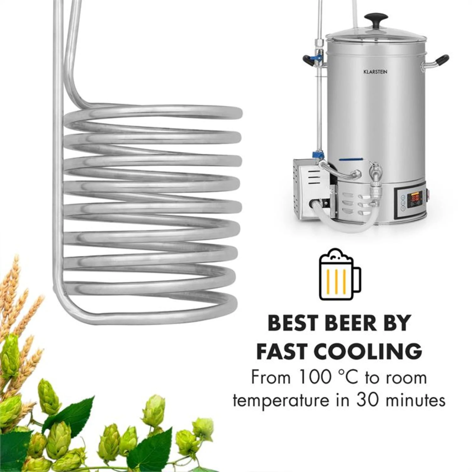 Chiller 6 Eintauchkühler Ø20 Cm 9 Schleifen 304 Edelstahl 2 Chiller 6 Eintauchkühler Ø20 Cm 9 Schleifen 304 Edelstahl – Bild 2