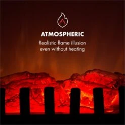 Innsbruck Elektrischer Kamin 1000/2000W Thermostat -Klarstein 10033092 yy 0005 logo Electric Fireplace Black YH15