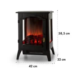 Graz Elektrischer Kamin 1000/2000W Thermostat PanoramaView -Klarstein 10033094 yy 0008 logo Electric Fireplace Black YH20