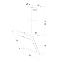 Mirage 60 Dunstabzugshaube 550m³/h Touch-Panel RGB-Ambiente-Licht Glas -Klarstein 10033116 yy 0009 logo