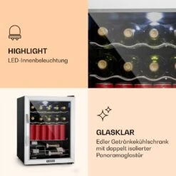 Beersafe XL Mix It Edition Kühlschrank 60 Ltr 4 Böden Panoramaglastür -Klarstein 10033120 de 0004 logo
