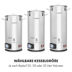 Maischfest Maischekessel 5 Teile 1500/3000W 30l LCD Edelstahl -Klarstein 10033340 de 0003 logo
